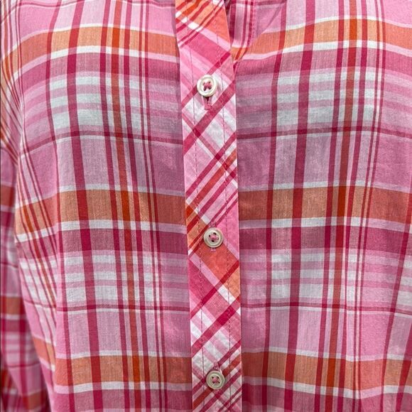 TALBOTS BUTTON-UP PLAID SHIRT. - Picture 4 of 10